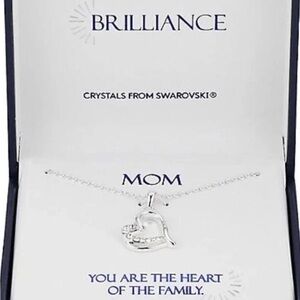 Swarovski Crystals Heart Mom Pendant Necklace NWT